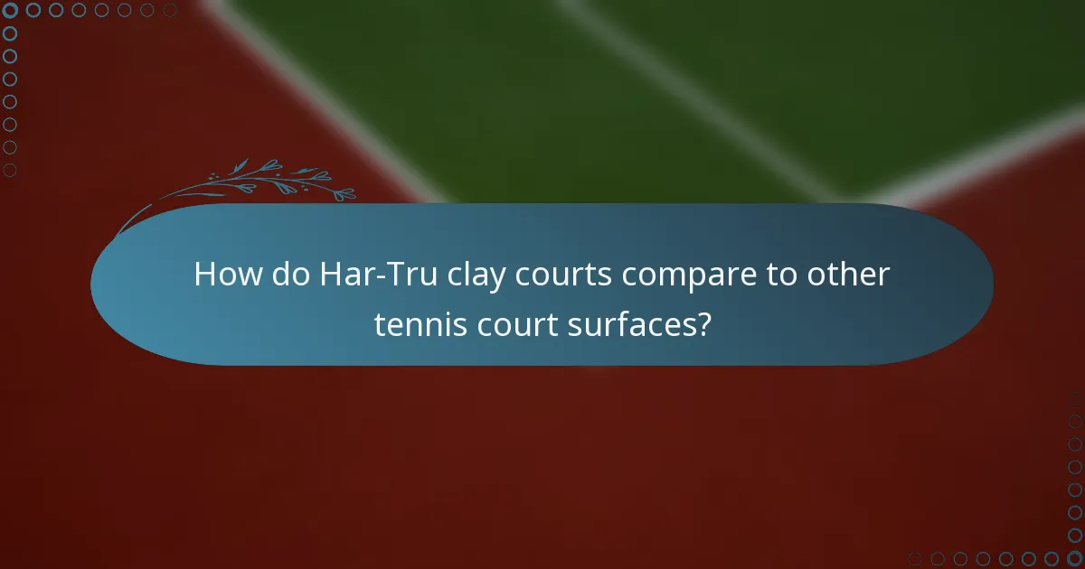 How do Har-Tru clay courts compare to other tennis court surfaces?