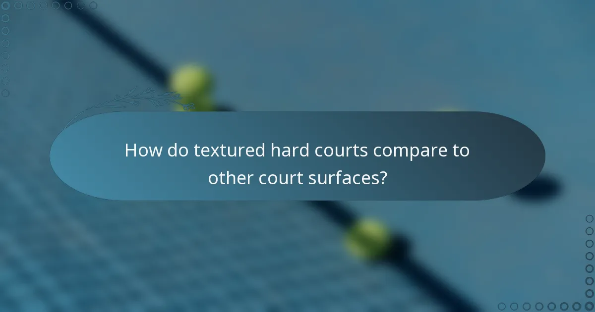 How do textured hard courts compare to other court surfaces?