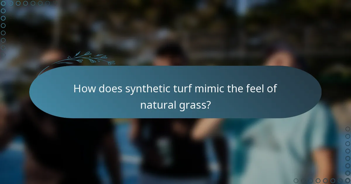 How does synthetic turf mimic the feel of natural grass?