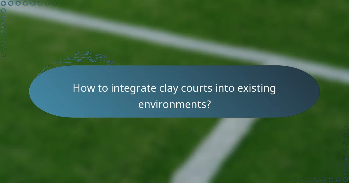 How to integrate clay courts into existing environments?