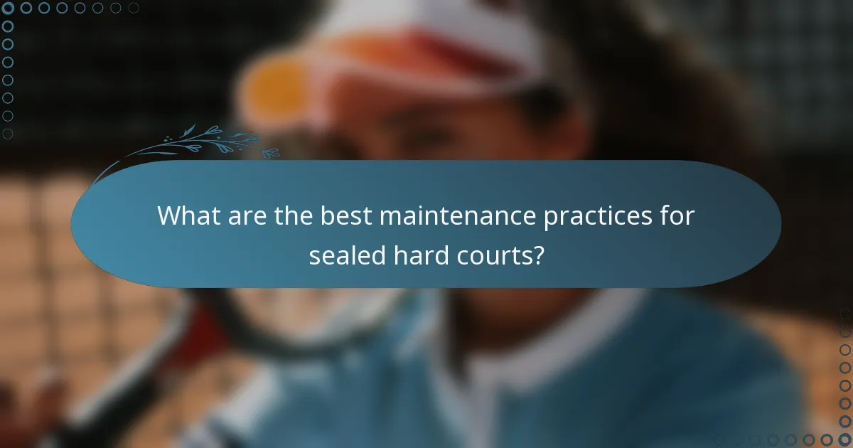 What are the best maintenance practices for sealed hard courts?
